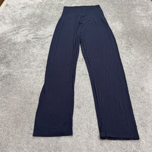 Seraphine Maternity Pull On Wide Leg Pants Women Large Navy Blue Stretch Comfort